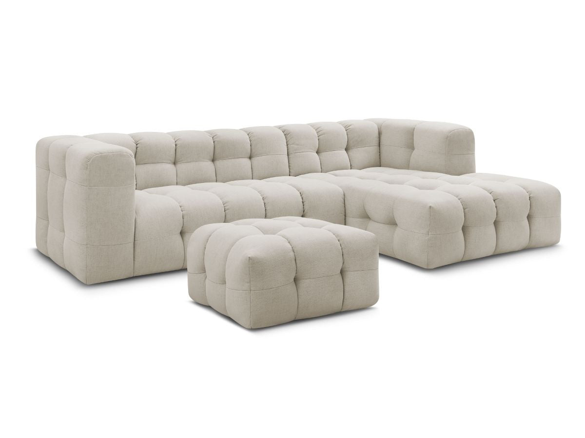 Canapé d'angle fixe CLOUD avec pouf