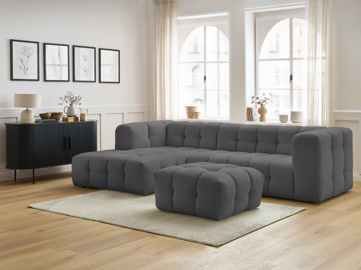 Canapé d'angle fixe CLOUD avec pouf