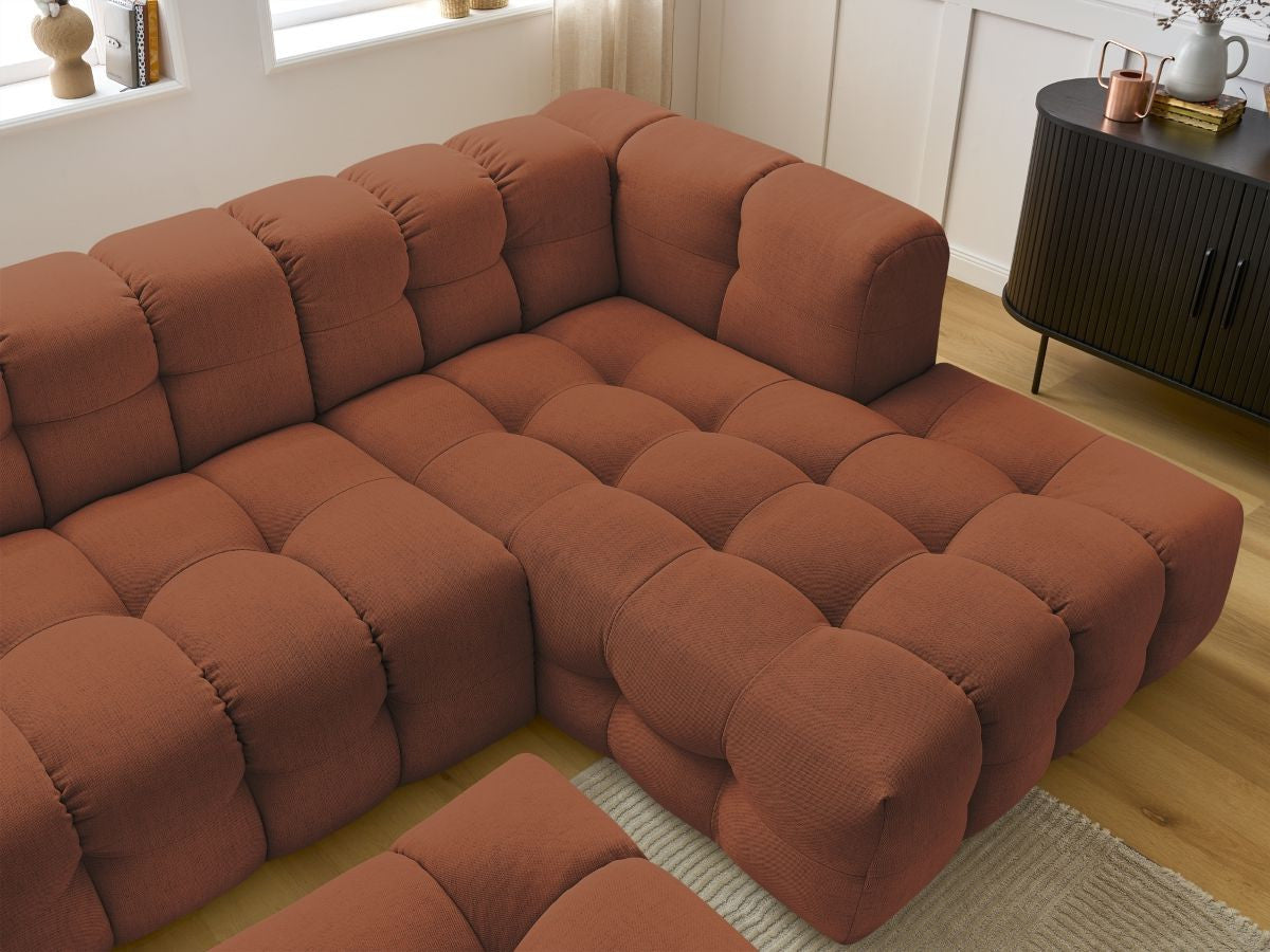 Canapé d'angle fixe CLOUD avec pouf