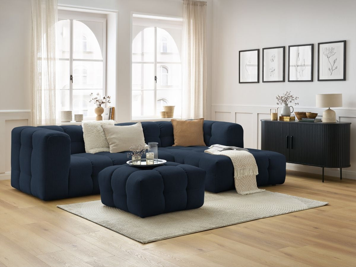 Canapé d'angle fixe CLOUD avec pouf