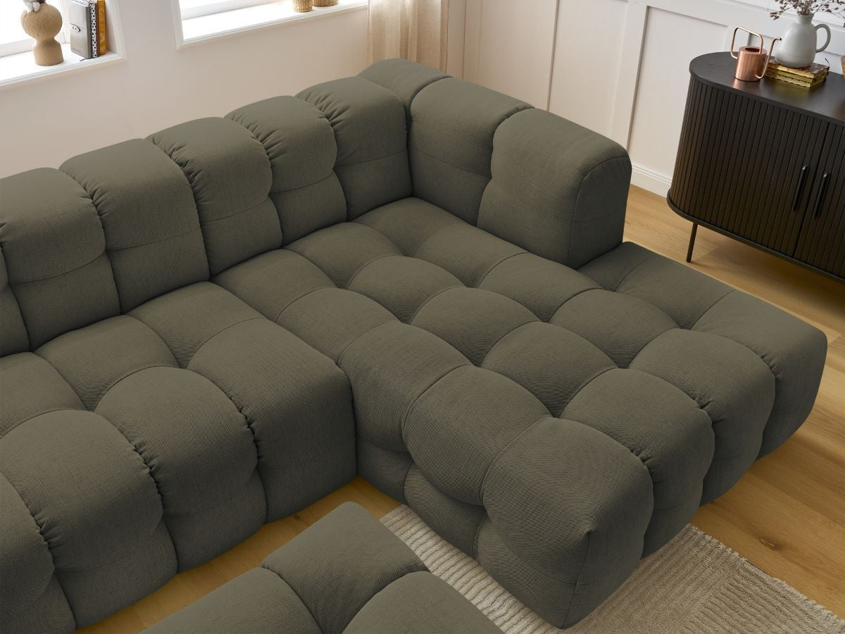 Canapé d'angle fixe CLOUD avec pouf
