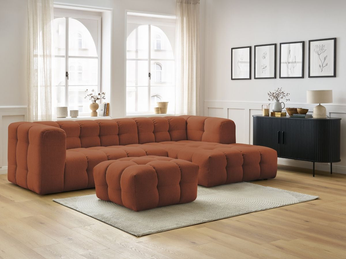 Canapé d'angle fixe CLOUD avec pouf