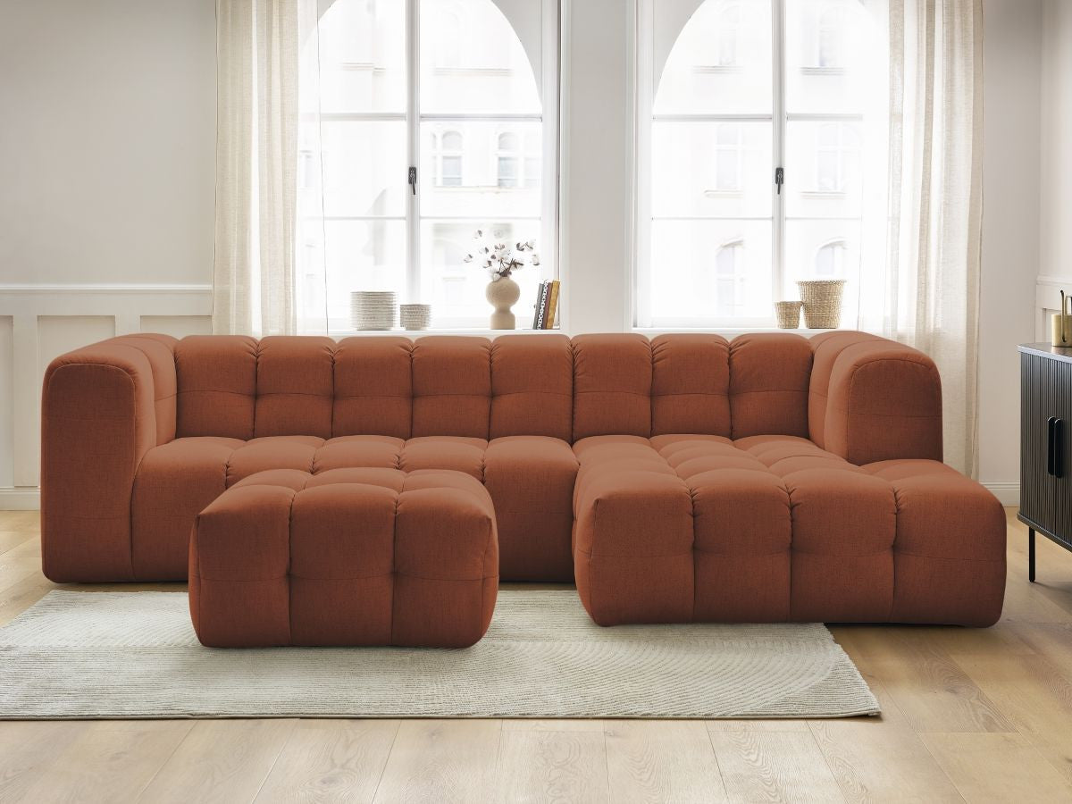 Canapé d'angle fixe CLOUD avec pouf