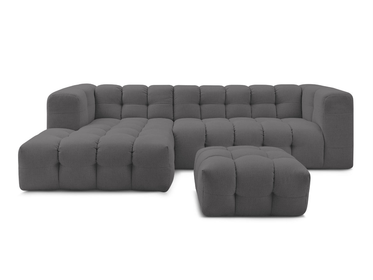 Canapé d'angle fixe CLOUD avec pouf