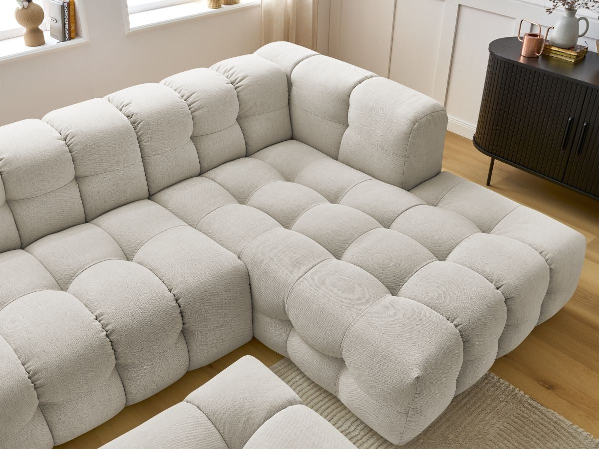 Canapé d'angle fixe CLOUD avec pouf