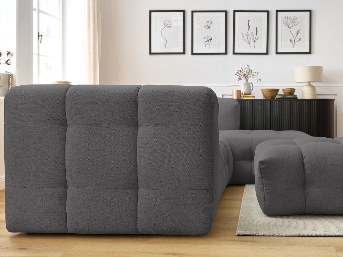 Canapé d'angle fixe CLOUD avec pouf