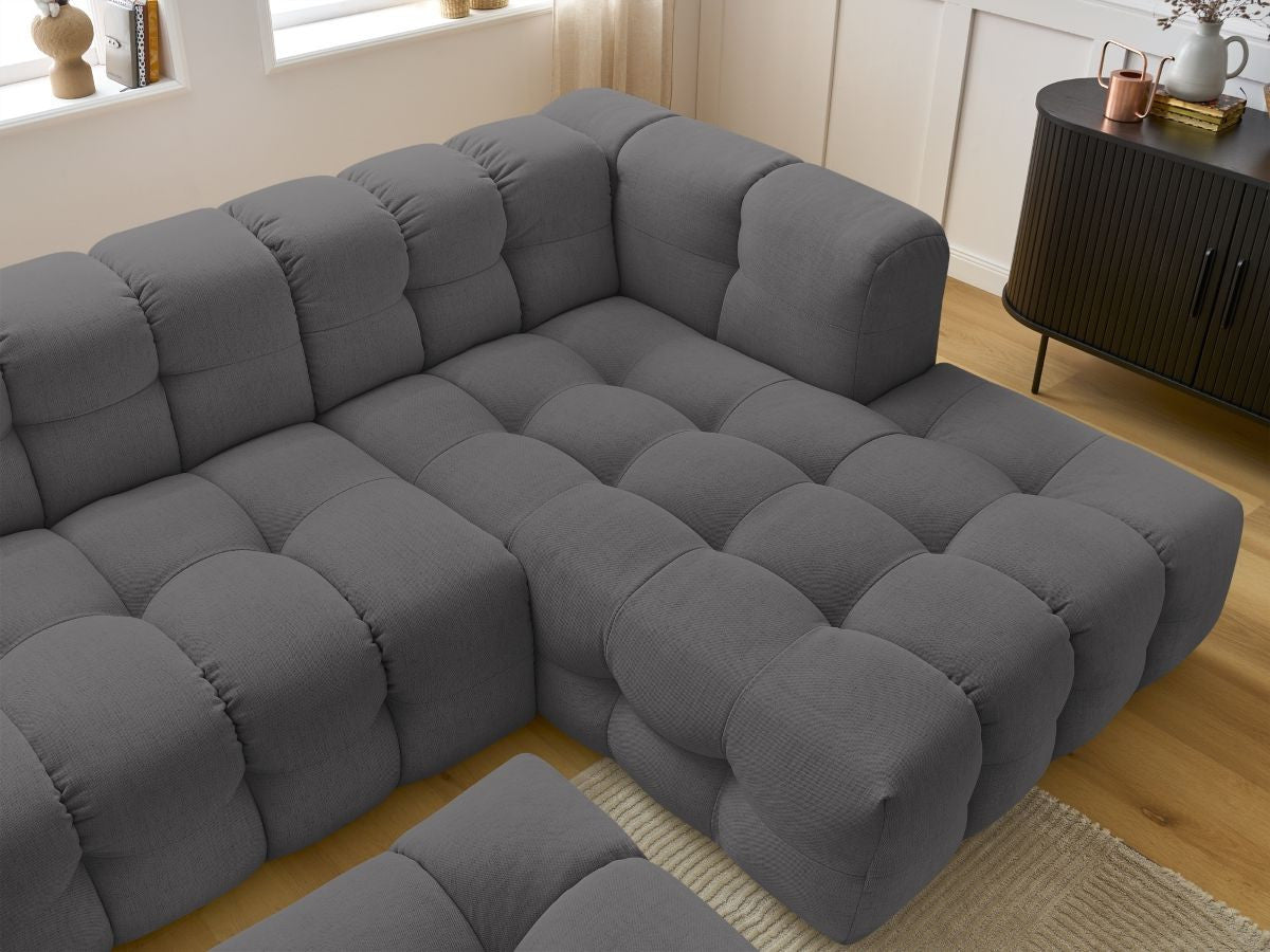 Canapé d'angle fixe CLOUD avec pouf