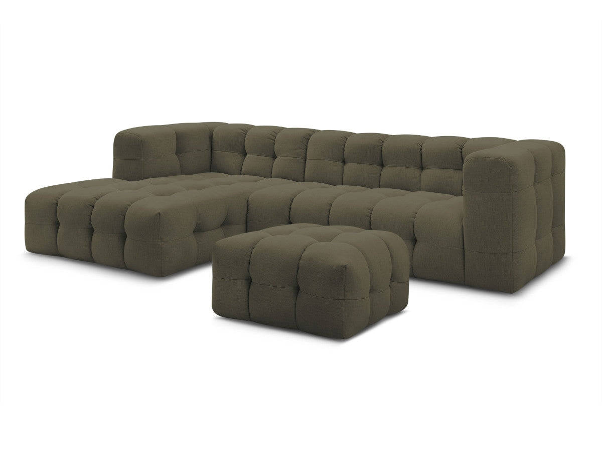 Canapé d'angle fixe CLOUD avec pouf
