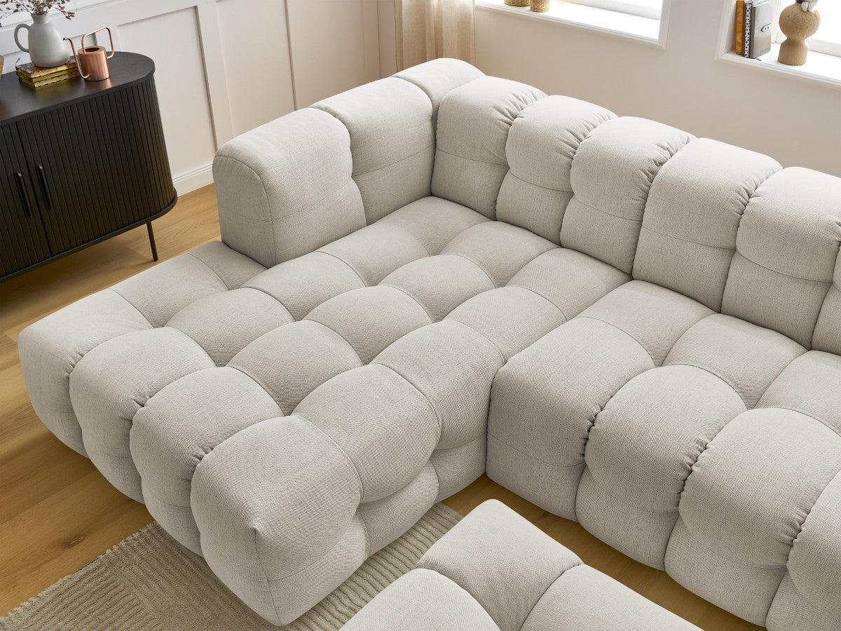 Canapé d'angle fixe CLOUD avec pouf