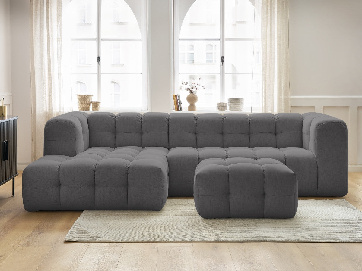 Canapé d'angle fixe CLOUD avec pouf