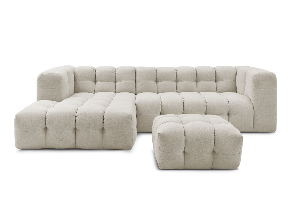 Canapé d'angle fixe CLOUD avec pouf