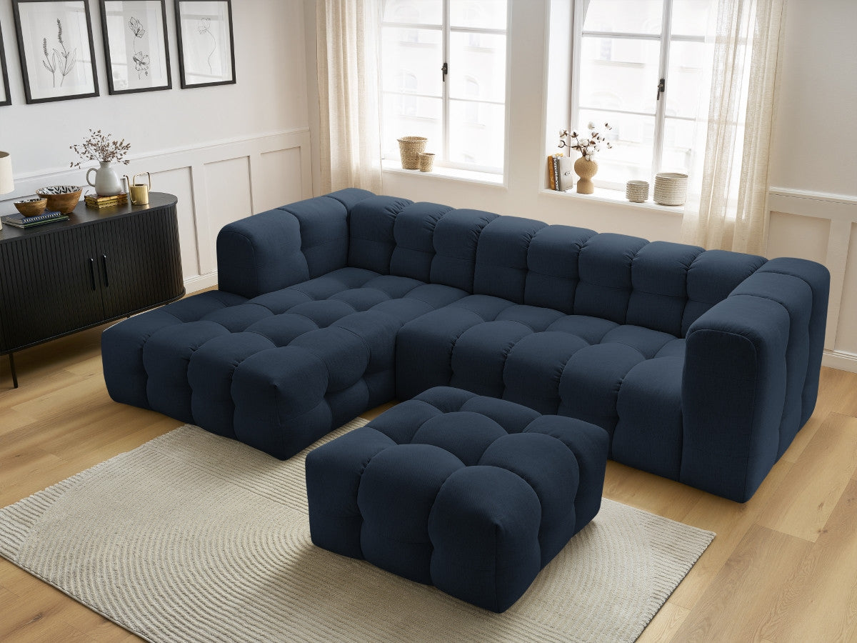 Canapé d'angle fixe CLOUD avec pouf