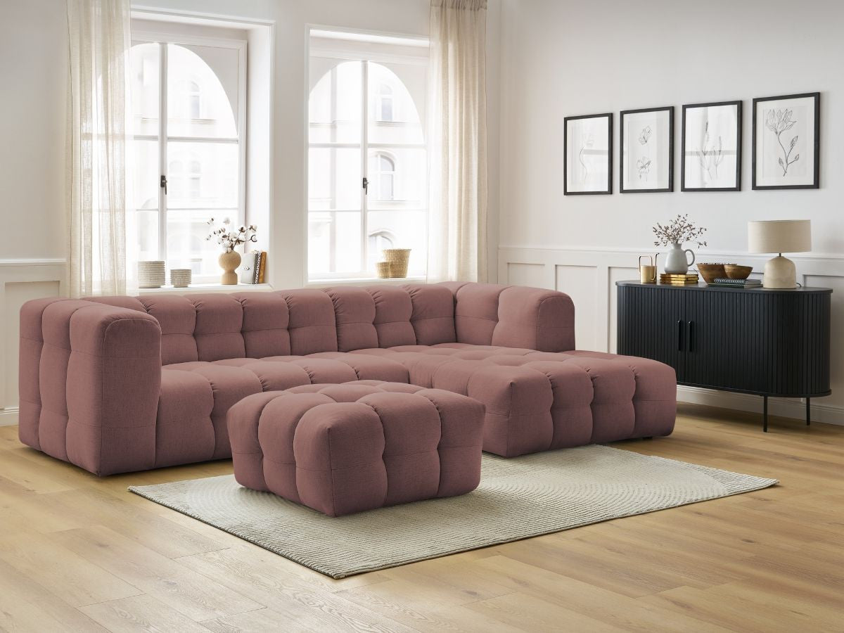 Canapé d'angle fixe CLOUD avec pouf