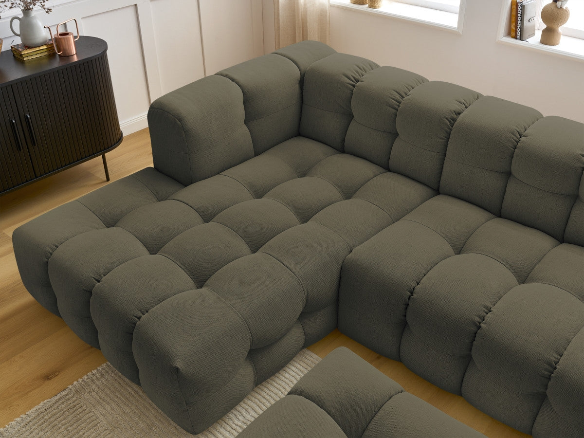 Canapé d'angle fixe CLOUD avec pouf