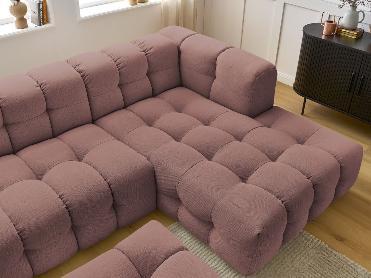 Canapé d'angle fixe CLOUD avec pouf