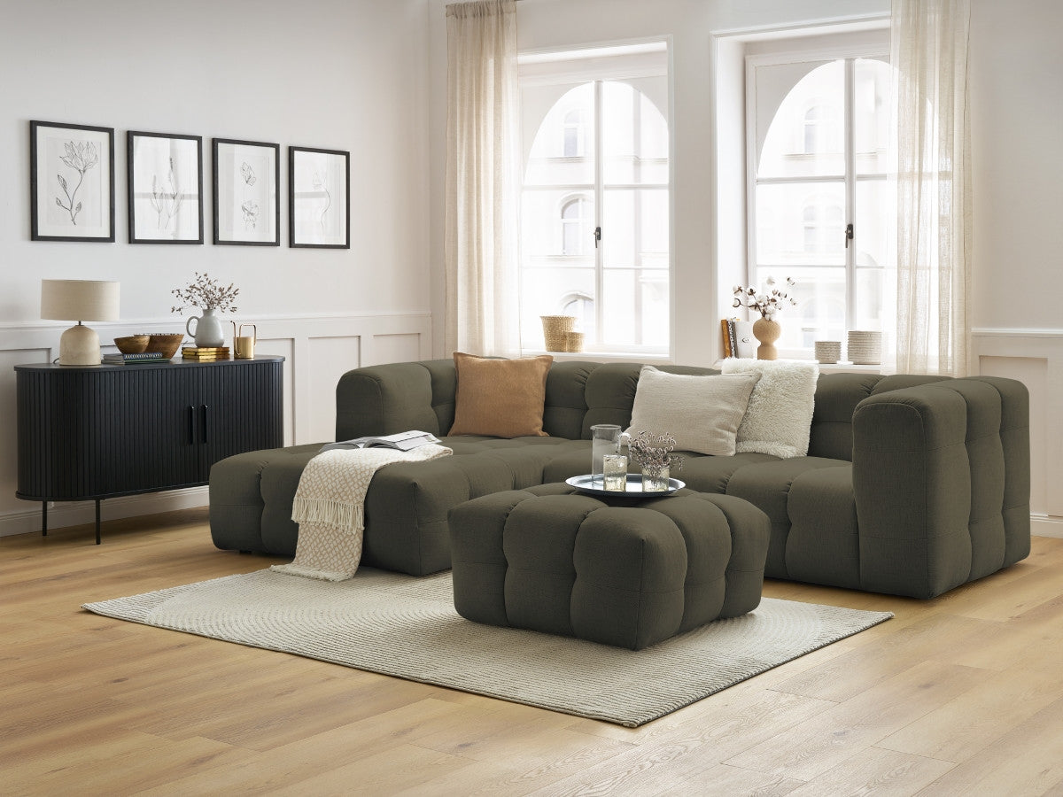 Canapé d'angle fixe CLOUD avec pouf