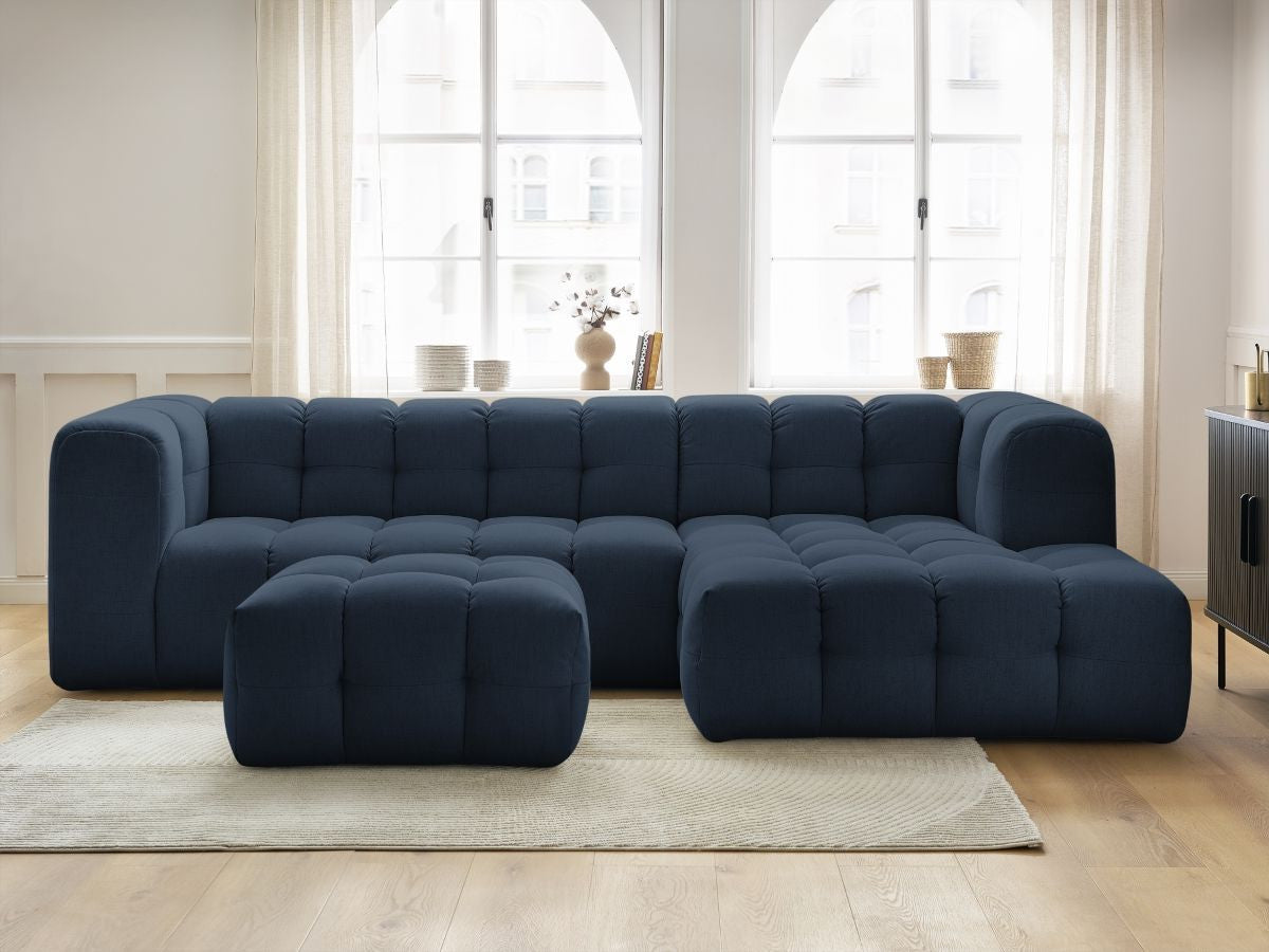 Canapé d'angle fixe CLOUD avec pouf