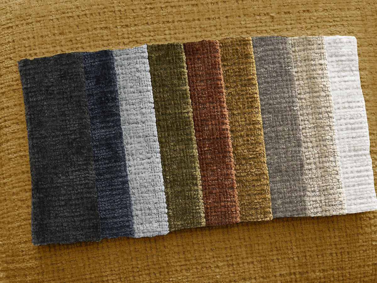 Canapé d'angle fixe LEONORE tissu texturé