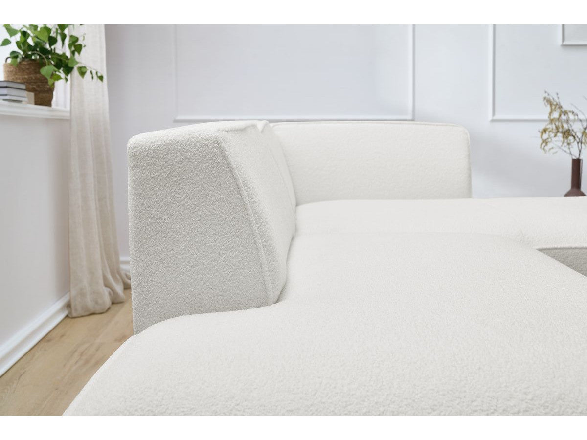 Canapé d'angle fixe MEGEVE tissu bouclette