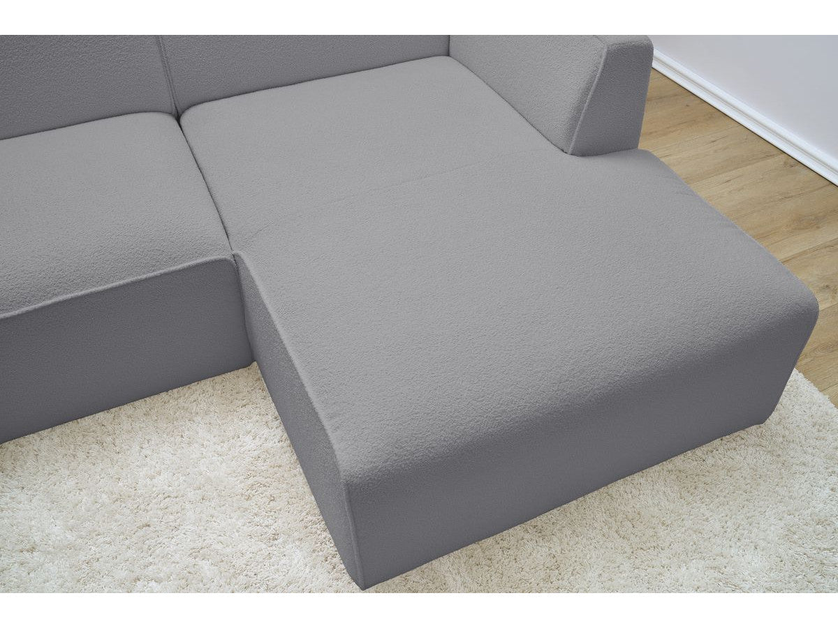 Canapé d'angle fixe MEGEVE tissu bouclette