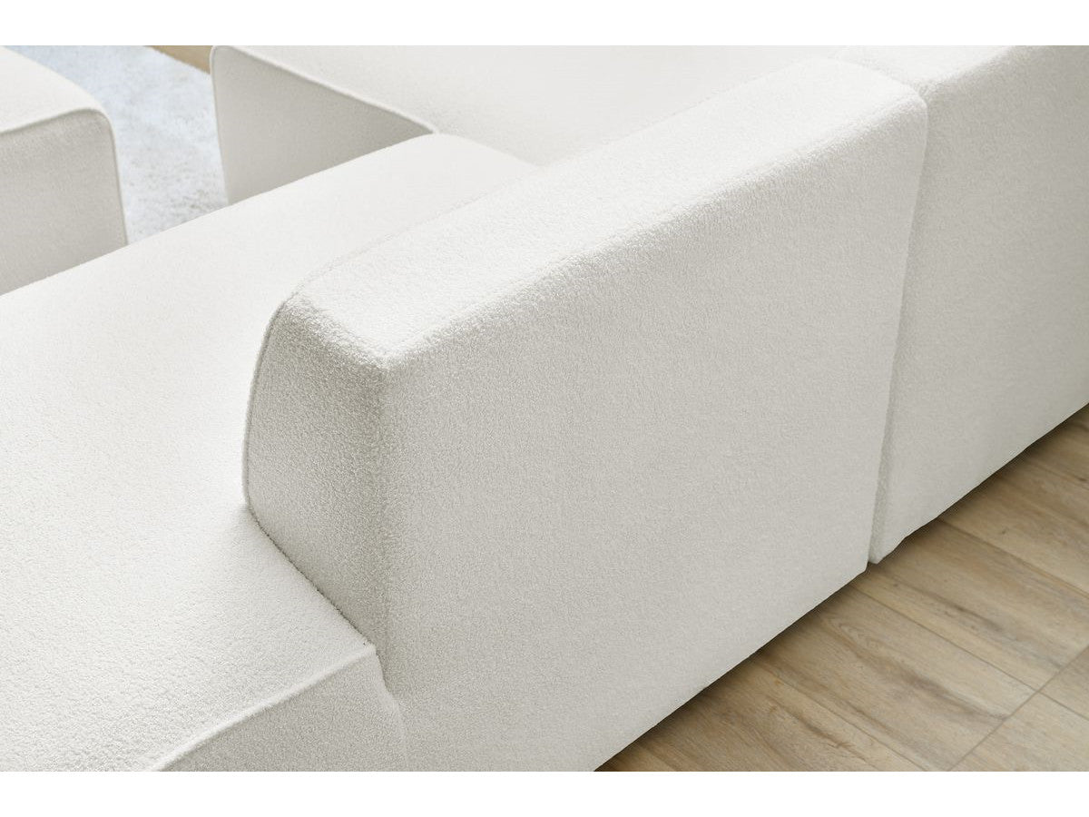Canapé d'angle fixe MEGEVE tissu bouclette