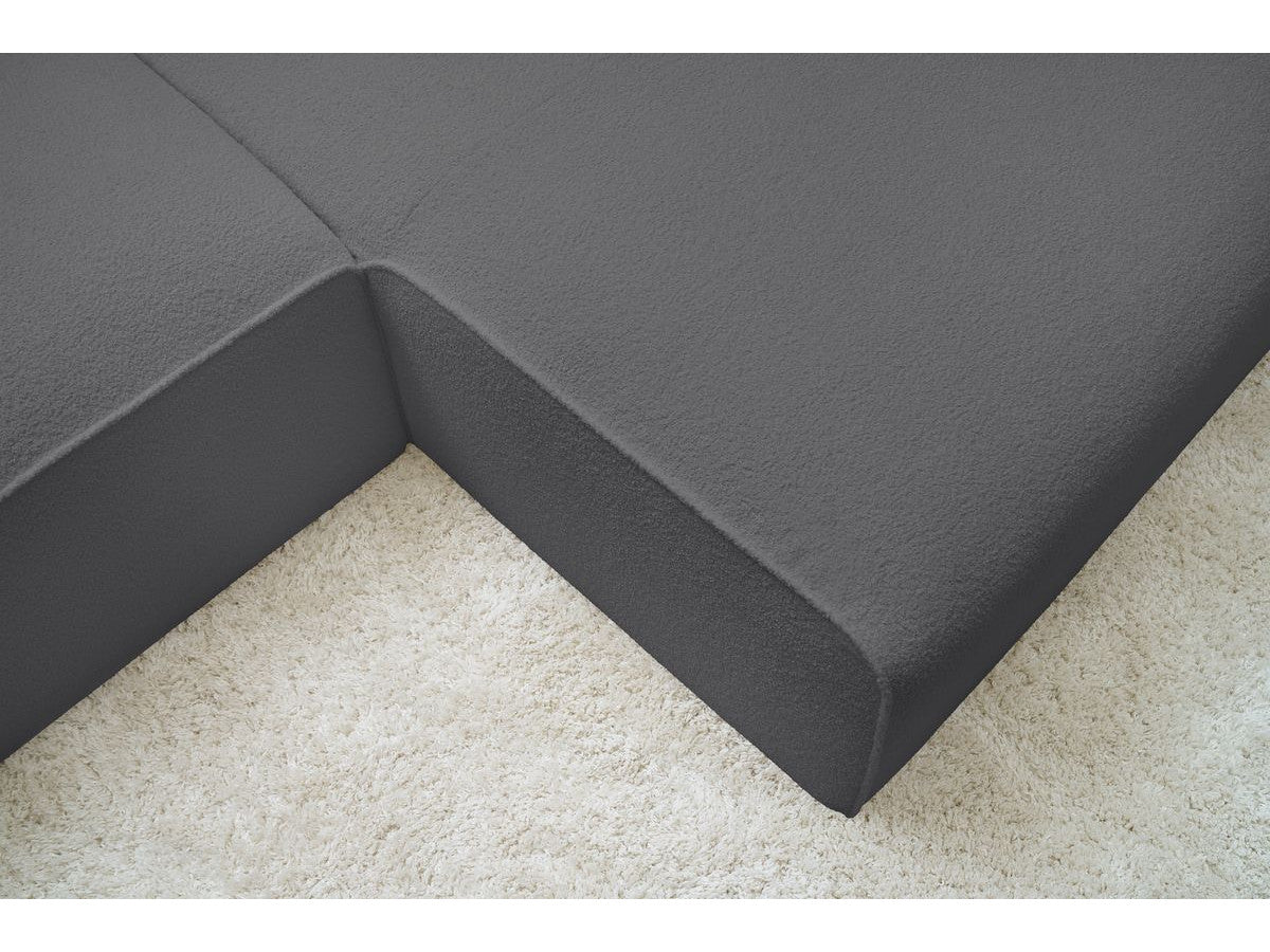 Canapé d'angle fixe MEGEVE tissu bouclette