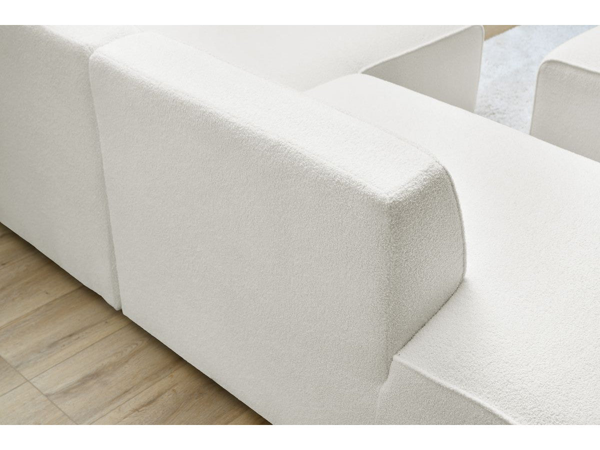 Canapé d'angle fixe MEGEVE tissu bouclette