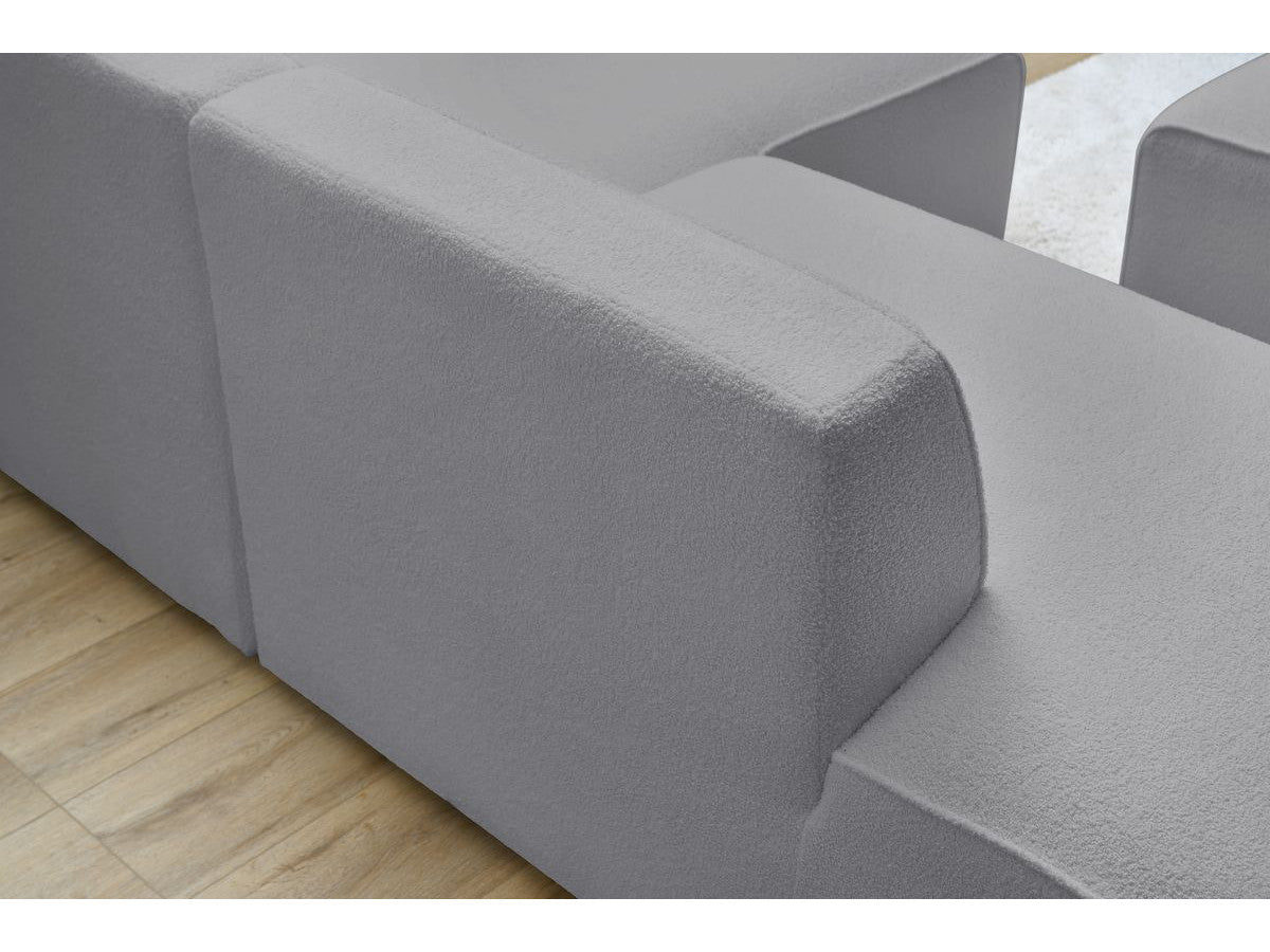 Canapé d'angle fixe MEGEVE tissu bouclette