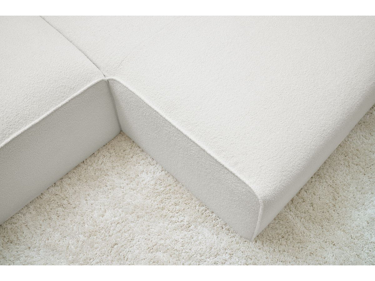 Canapé d'angle fixe MEGEVE tissu bouclette