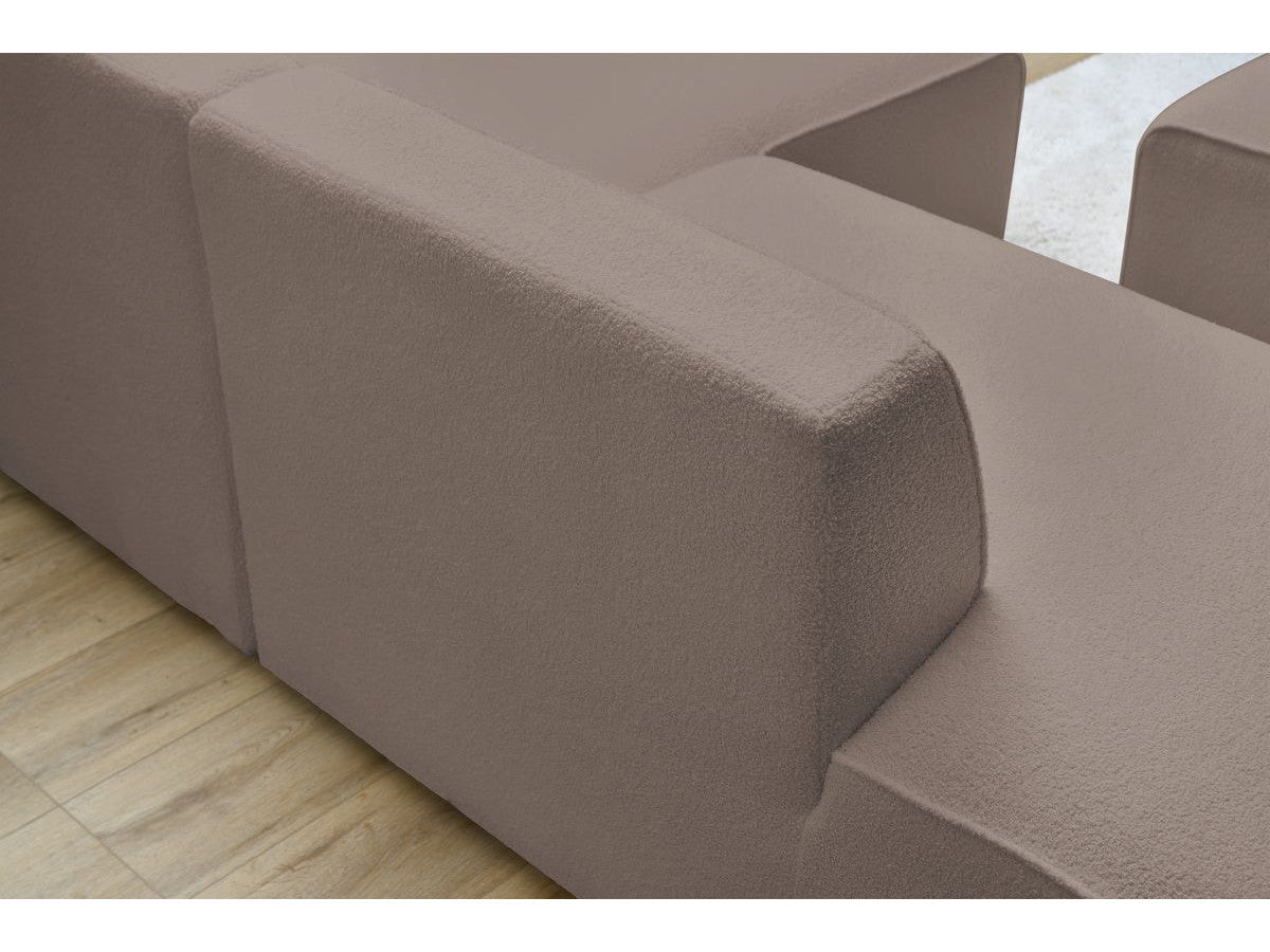 Canapé d'angle fixe MEGEVE tissu bouclette