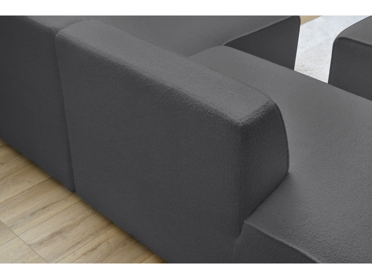 Canapé d'angle fixe MEGEVE tissu bouclette