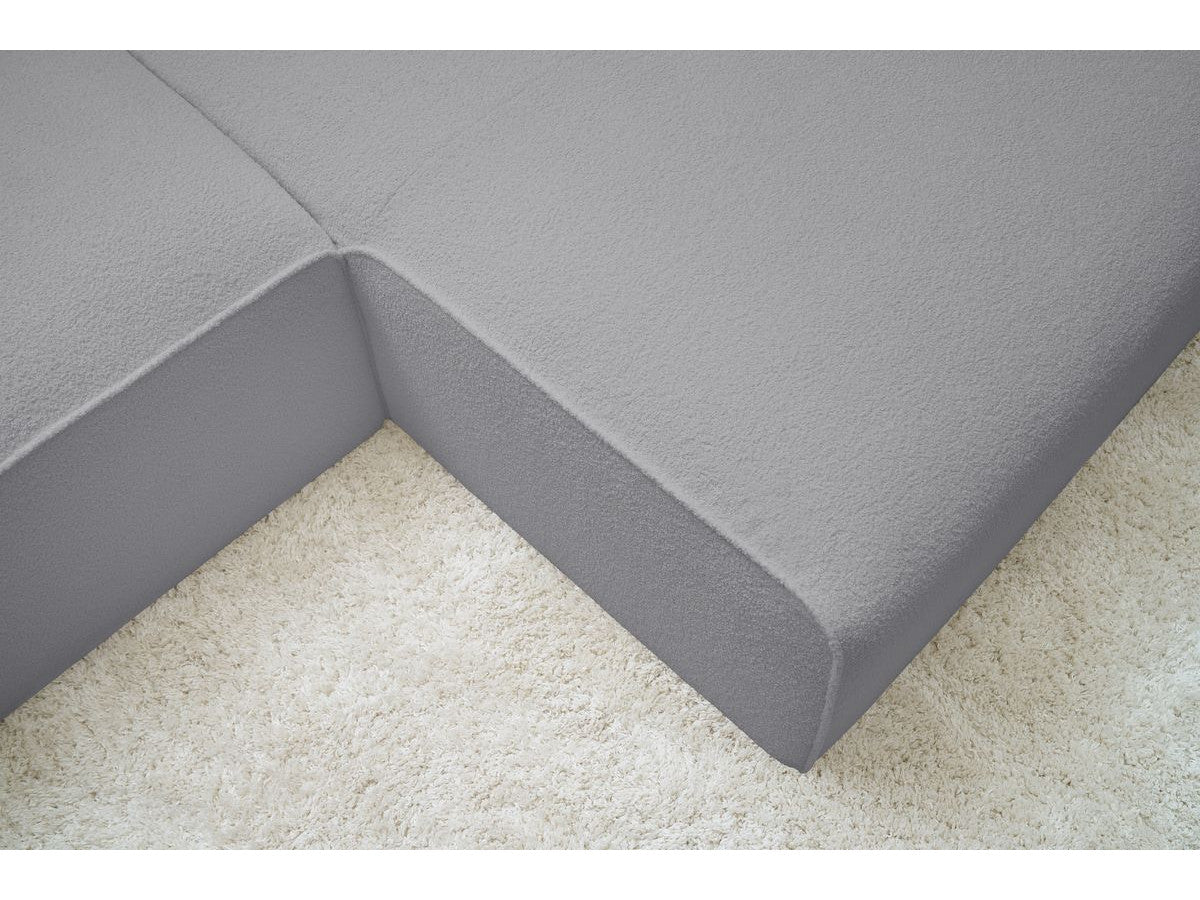 Canapé d'angle fixe MEGEVE tissu bouclette