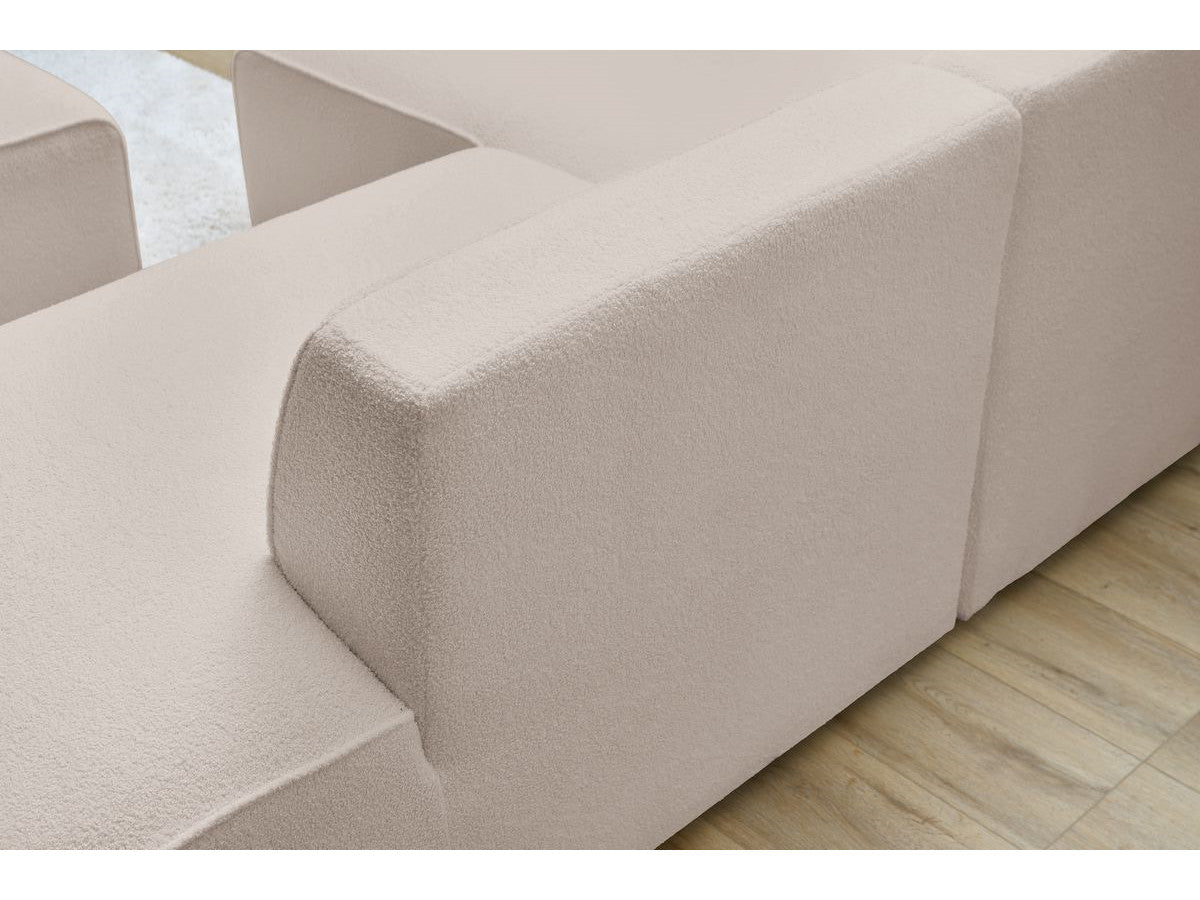 Canapé d'angle fixe MEGEVE tissu bouclette