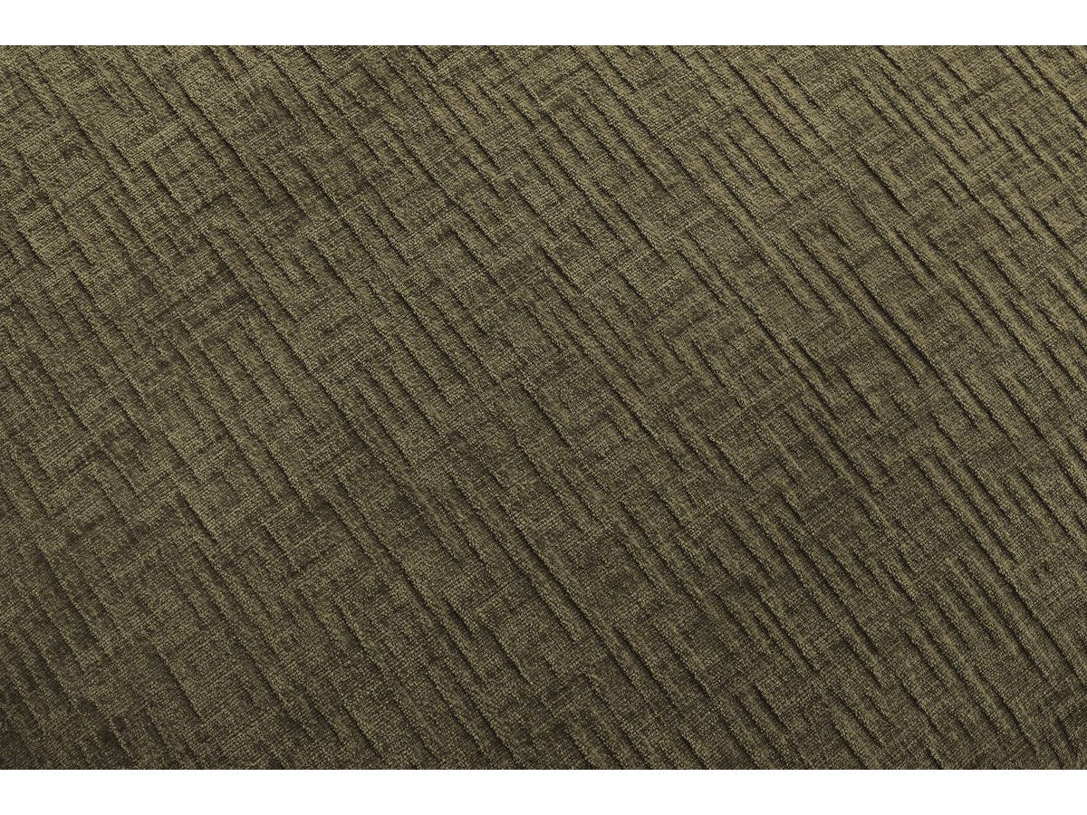 Canapé d'angle fixe modulable JEANNE tissu texturé avec 2 chauffeuses, 1 angle et 2 poufs