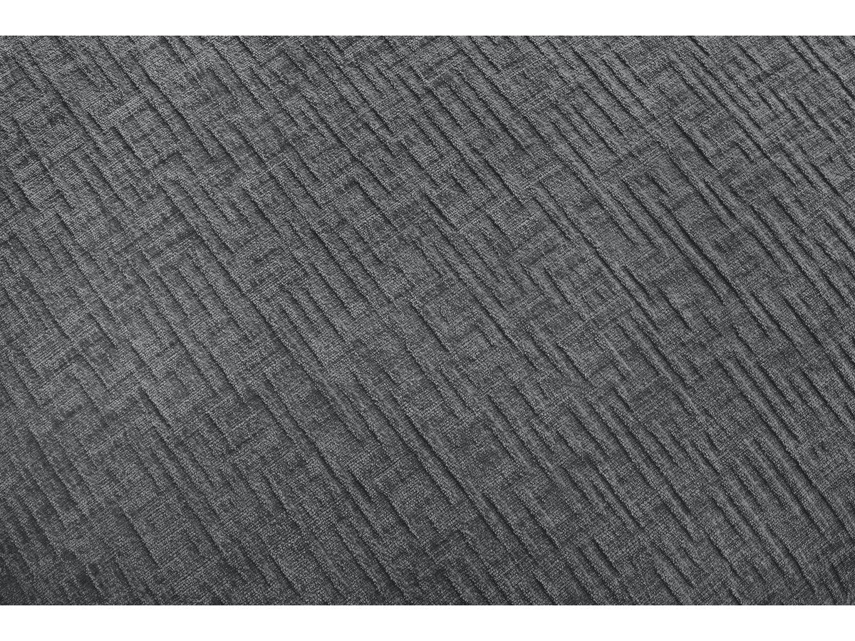 Canapé d'angle fixe modulable JEANNE tissu texturé avec 2 chauffeuses, 1 angle et 2 poufs