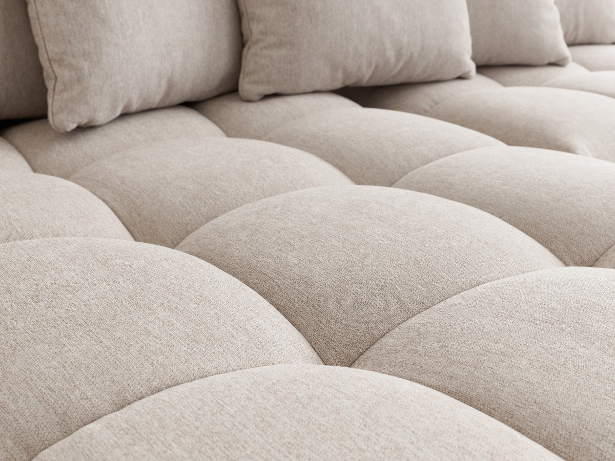 Canapé d'angle fixe MONT-BLANC tissu avec pouf