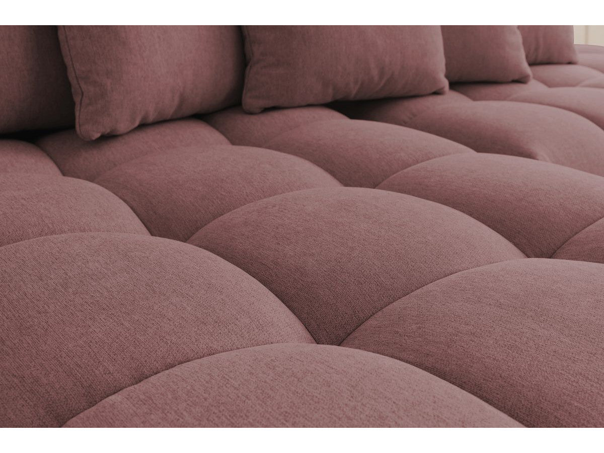 Canapé d'angle fixe MONT-BLANC tissu avec pouf