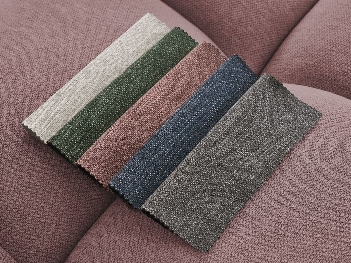 Canapé d'angle fixe MONT-BLANC tissu avec pouf