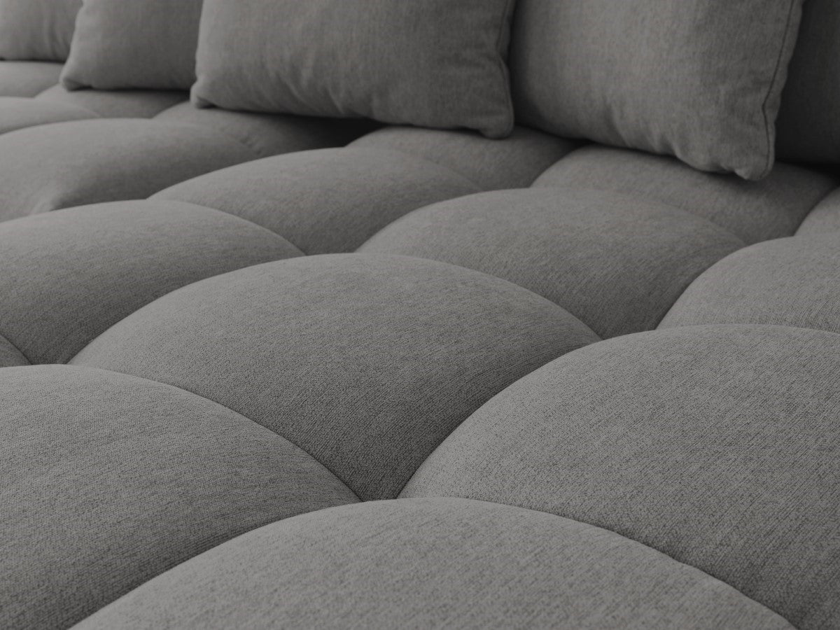 Canapé d'angle fixe MONT-BLANC tissu avec pouf