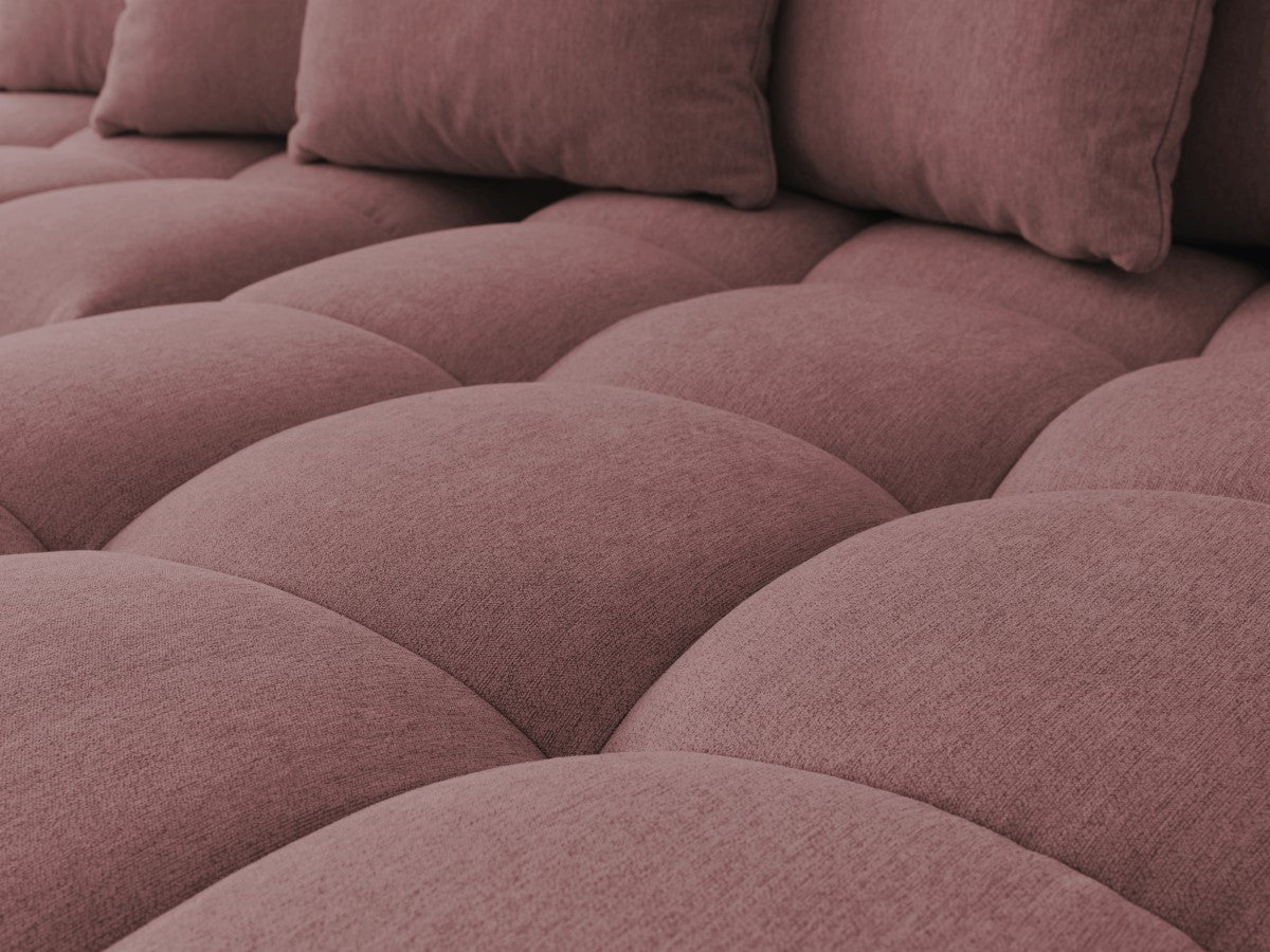 Canapé d'angle fixe MONT-BLANC tissu avec pouf