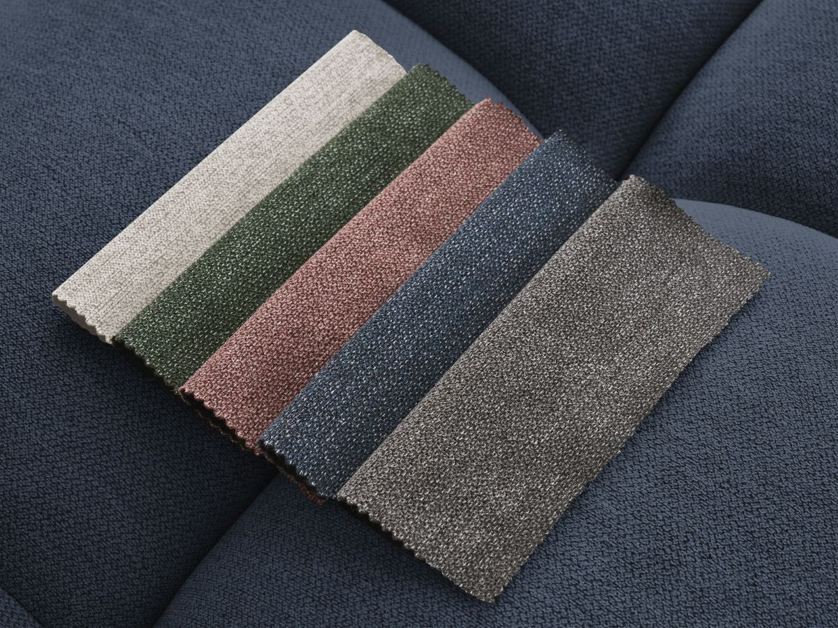 Canapé d'angle fixe MONT-BLANC tissu avec pouf