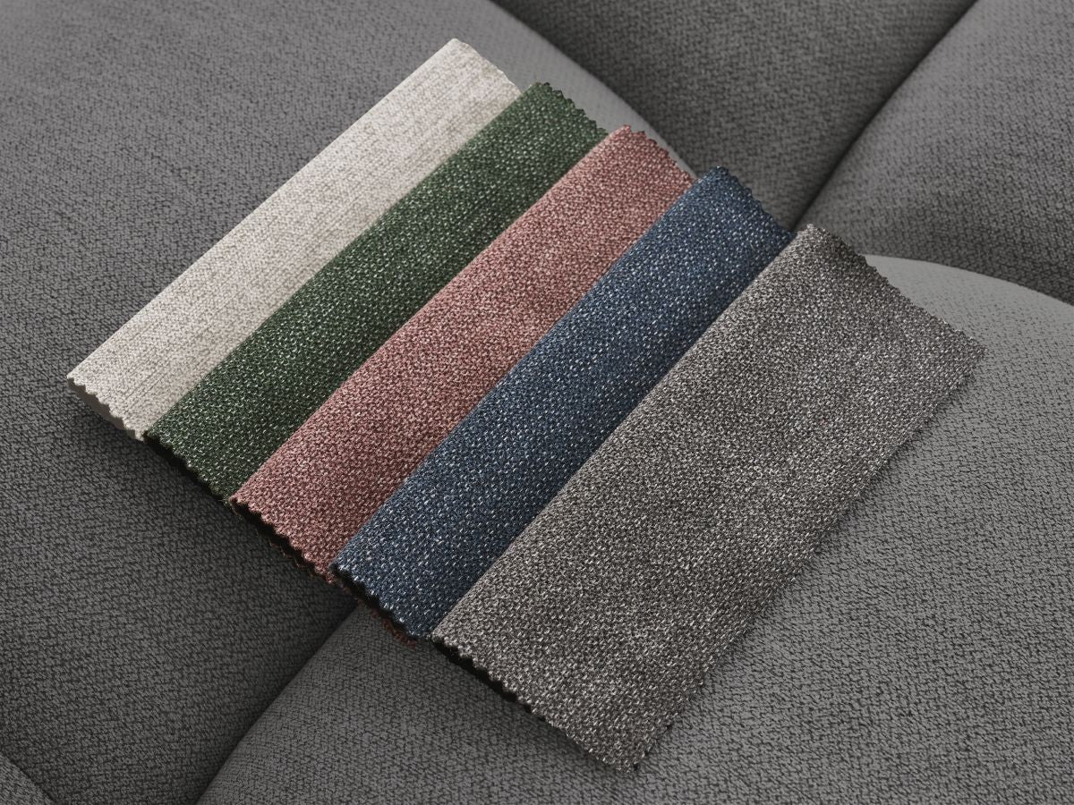 Canapé d'angle fixe MONT-BLANC tissu avec pouf
