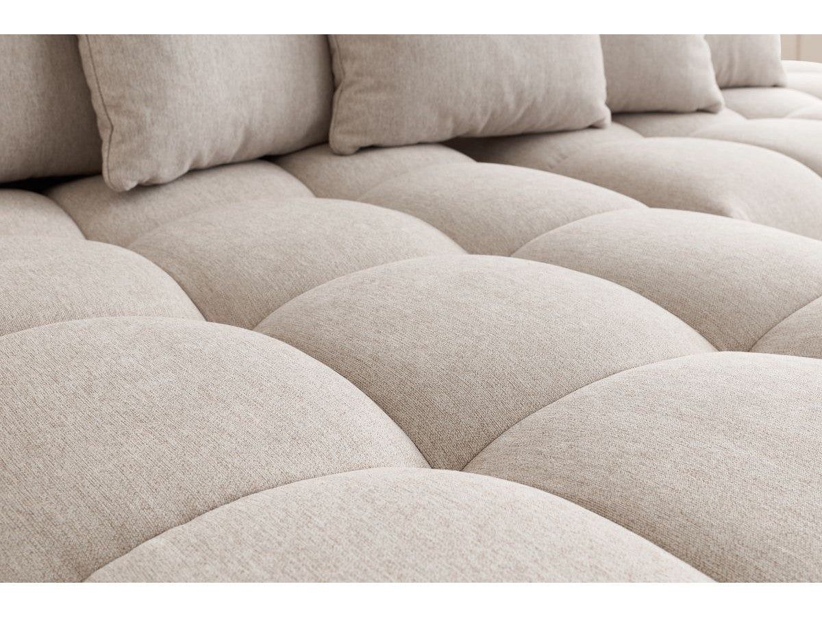 Canapé d'angle fixe MONT-BLANC tissu avec pouf