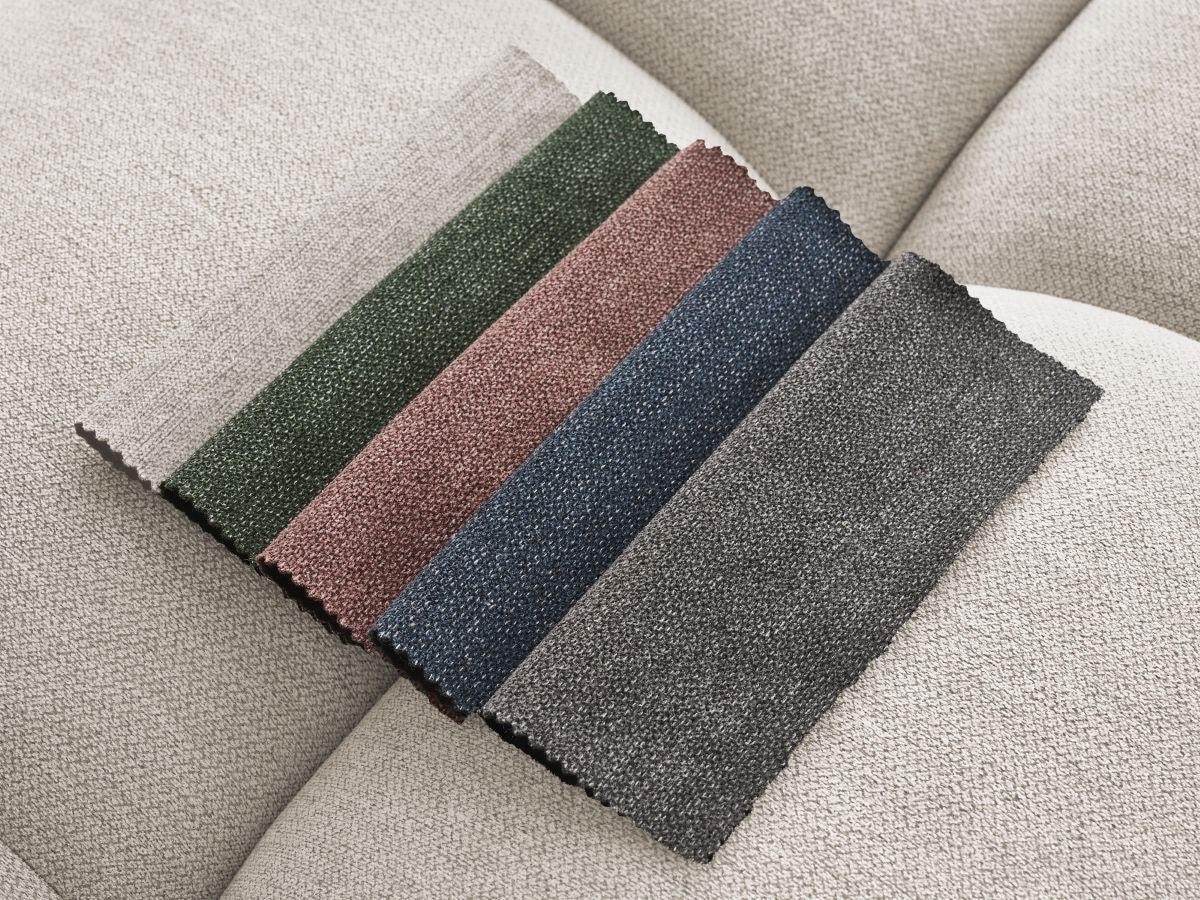 Canapé d'angle fixe MONT-BLANC tissu avec pouf