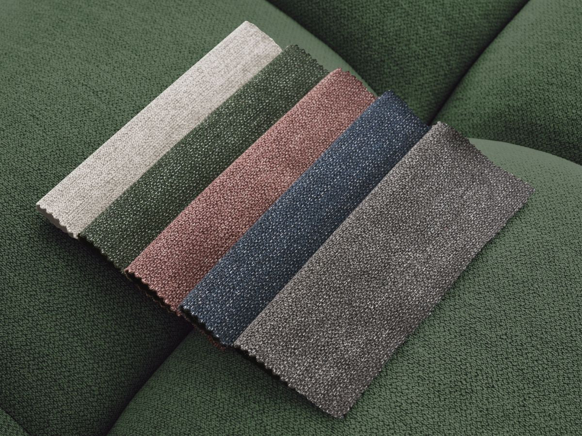 Canapé d'angle fixe MONT-BLANC tissu avec pouf