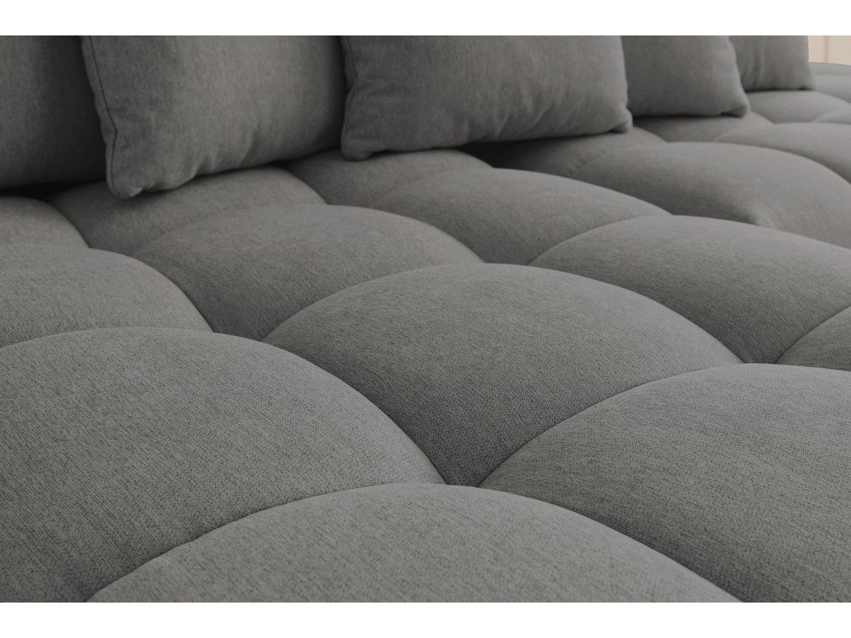 Canapé d'angle fixe MONT-BLANC tissu avec pouf