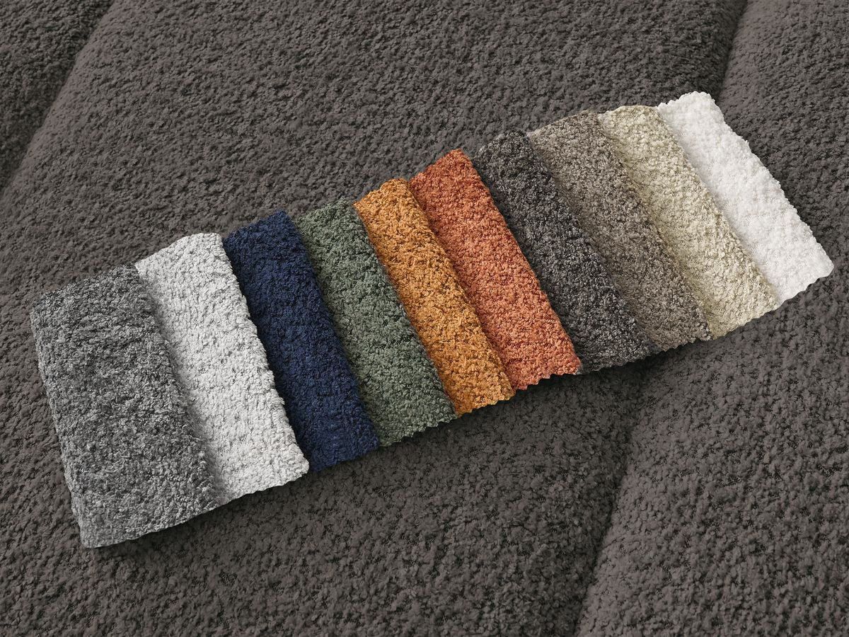 Canapé d'angle fixe PAMIRA tissu bouclette