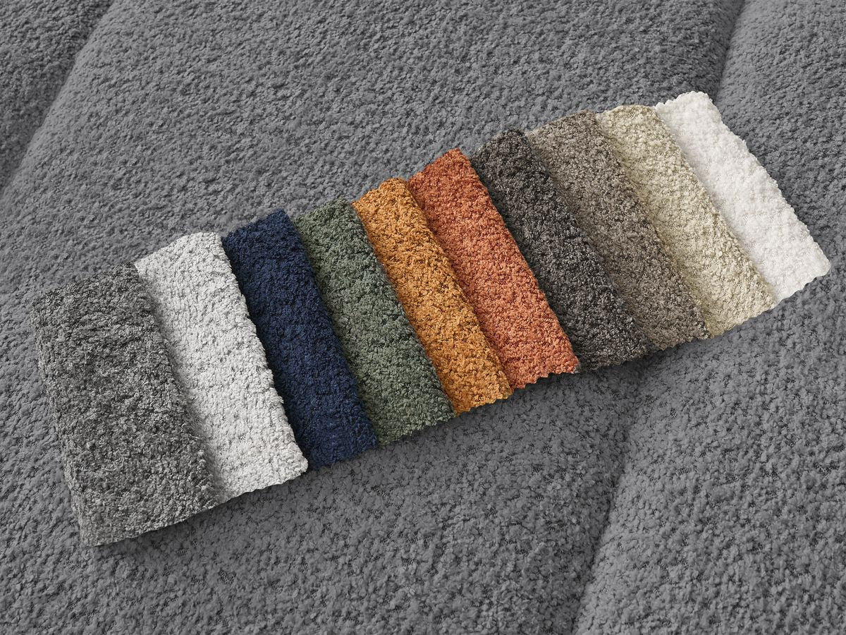 Canapé d'angle fixe PAMIRA tissu bouclette