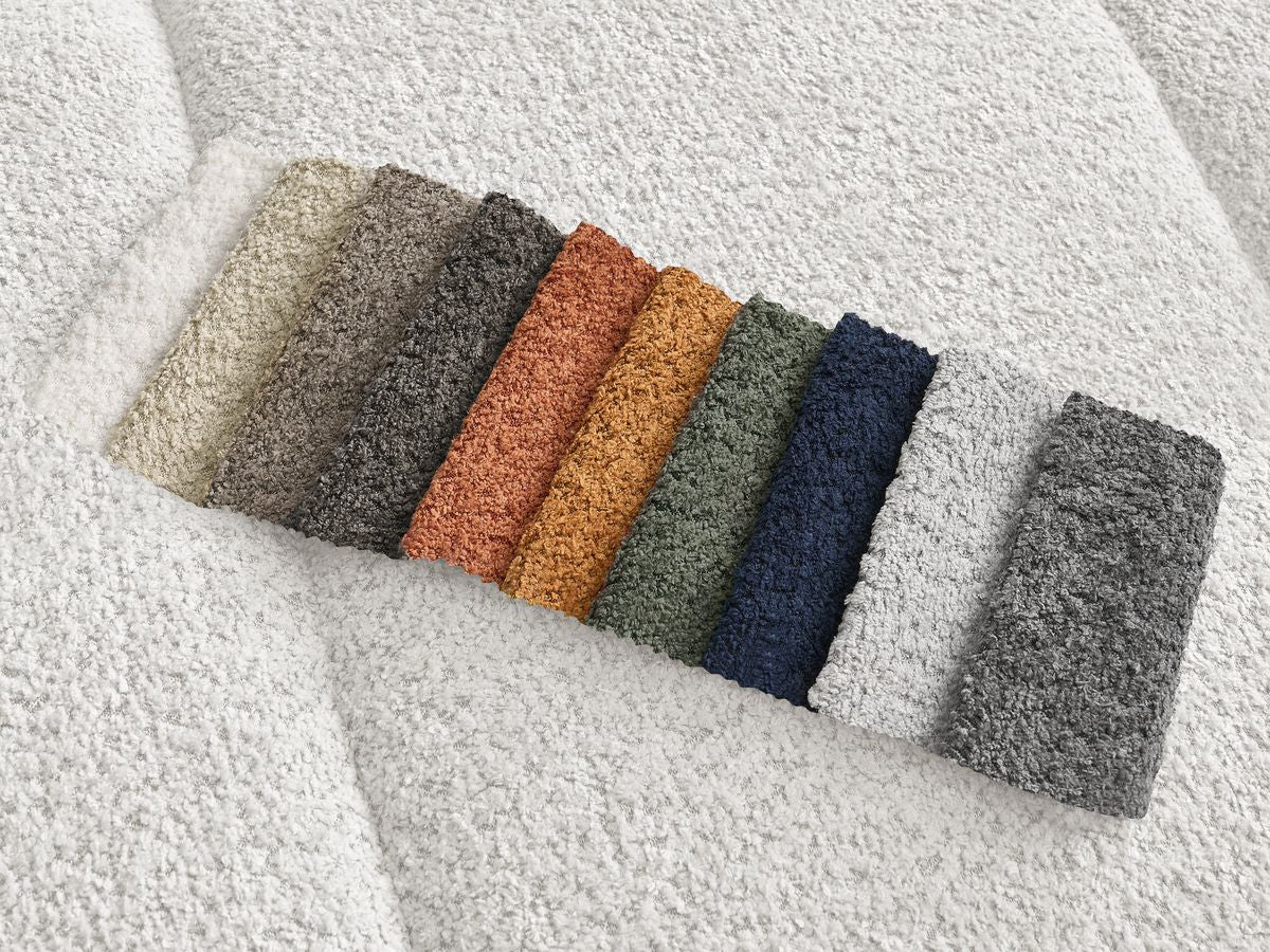 Canapé d'angle fixe PAMIRA tissu bouclette