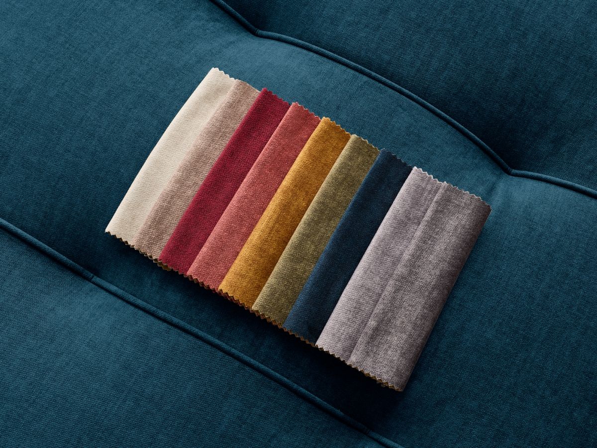Canapé d'angle L convertible coffre ARSENE tissu velours